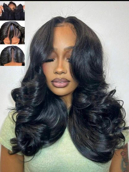 16-Inch U-Shaped Clip-On Half Wig, No Sewing Or Glue Needed, Made Of Synthetic Wavy Hair, Suitable For Daily Use By Women, Natural Color