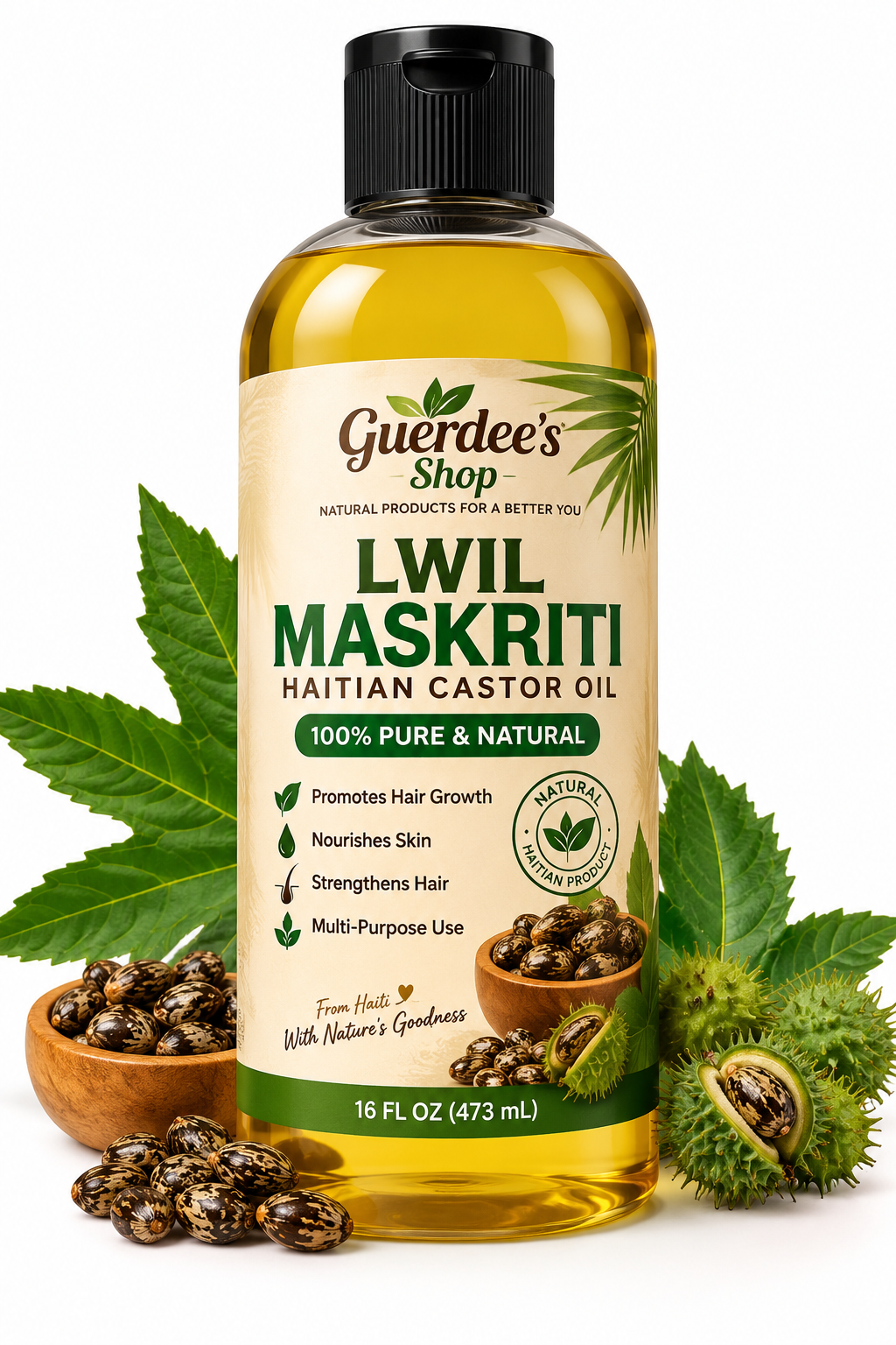 Haitian Black Castor Oil – Lwil Maskriti