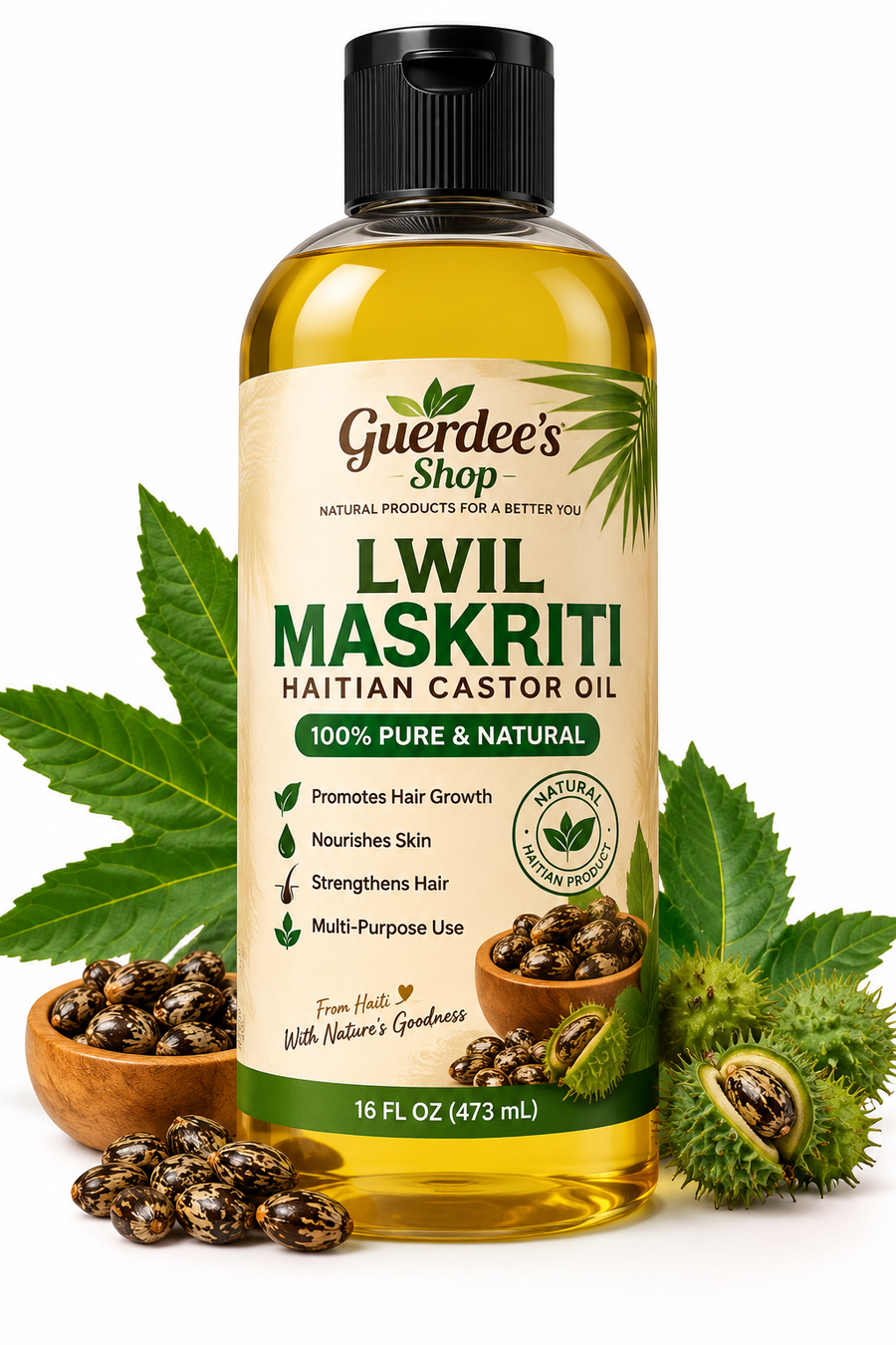 Haitian Black Castor Oil – Lwil Maskriti